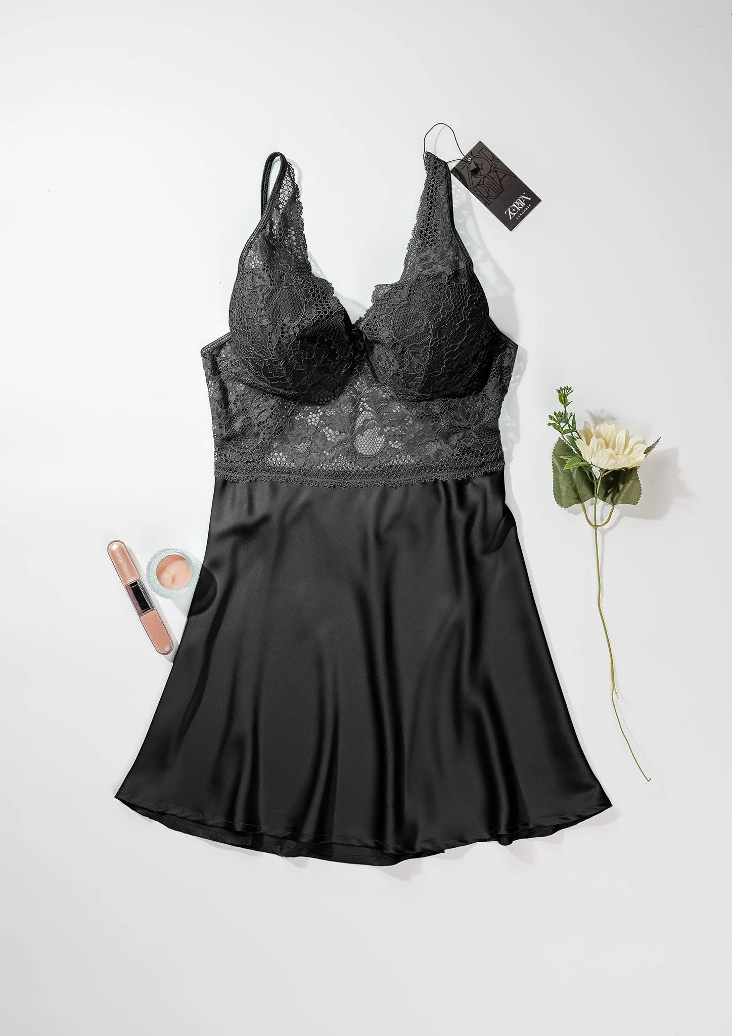 Satin Padded Cup Babydoll Model Number 4245-24