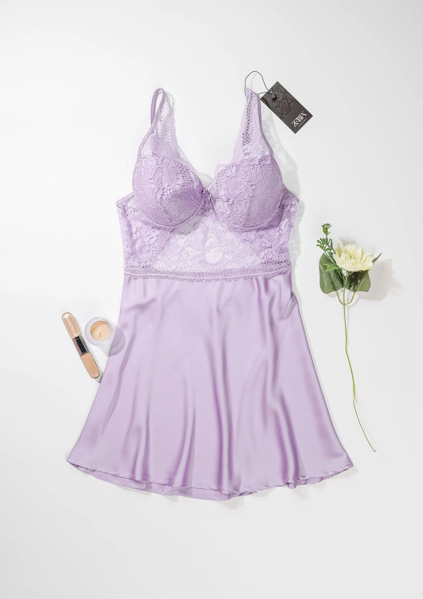Satin Padded Cup Babydoll Model Number 4245-24