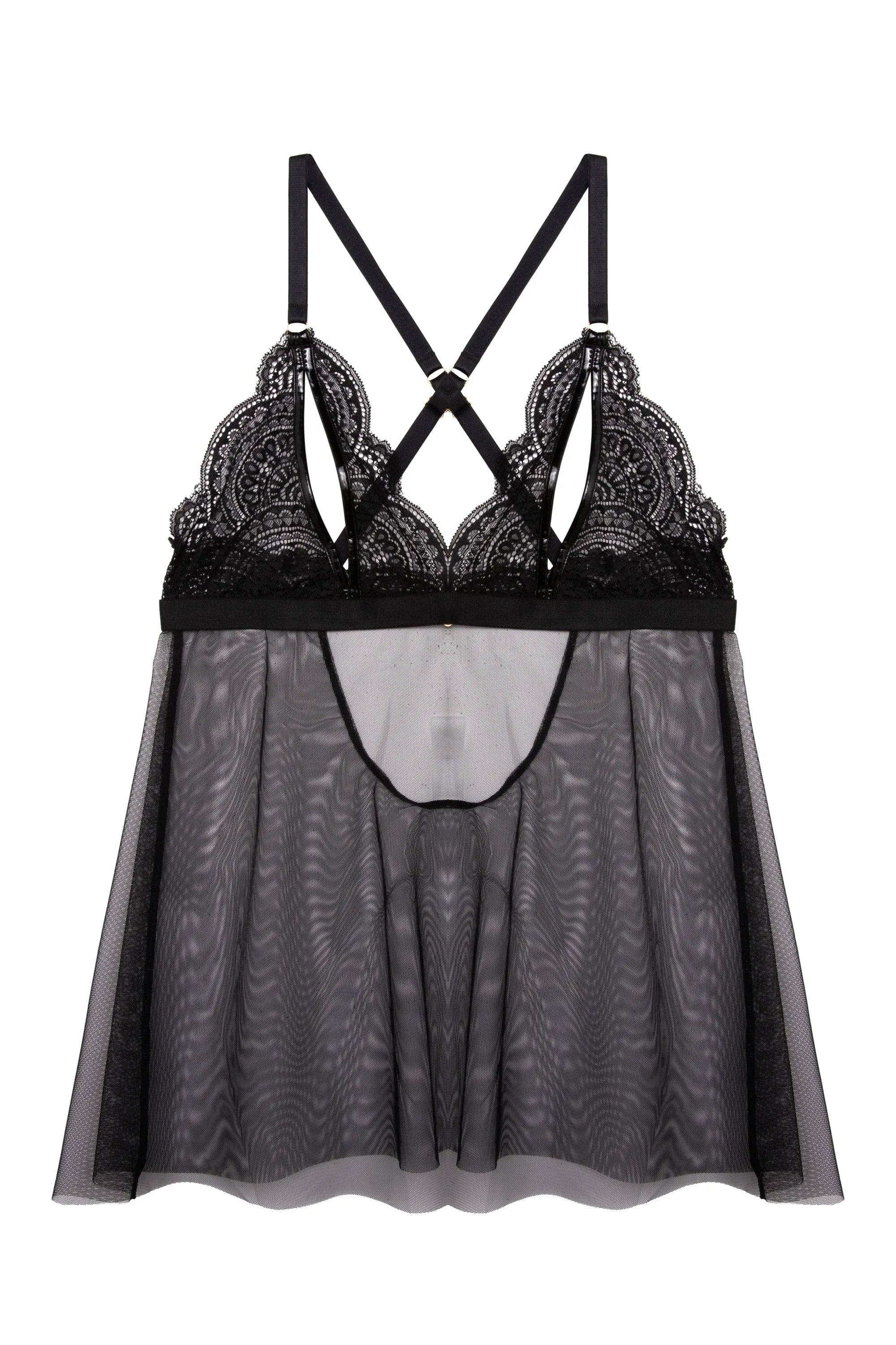 Shay Black Lace Triangle Peep Babydoll