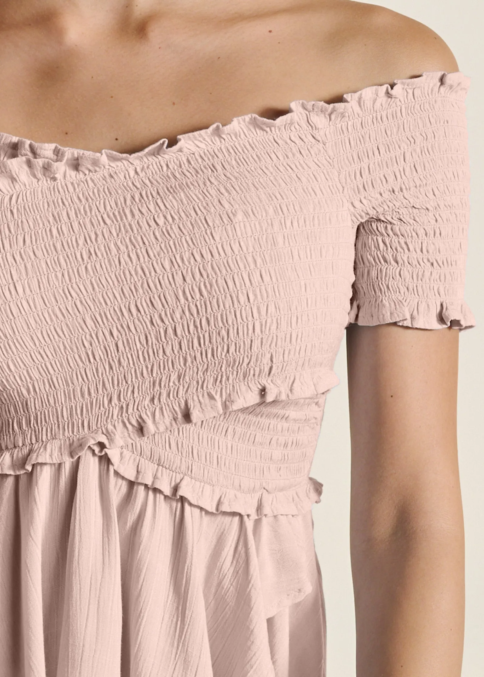 Smocked Babydoll Top - Blush