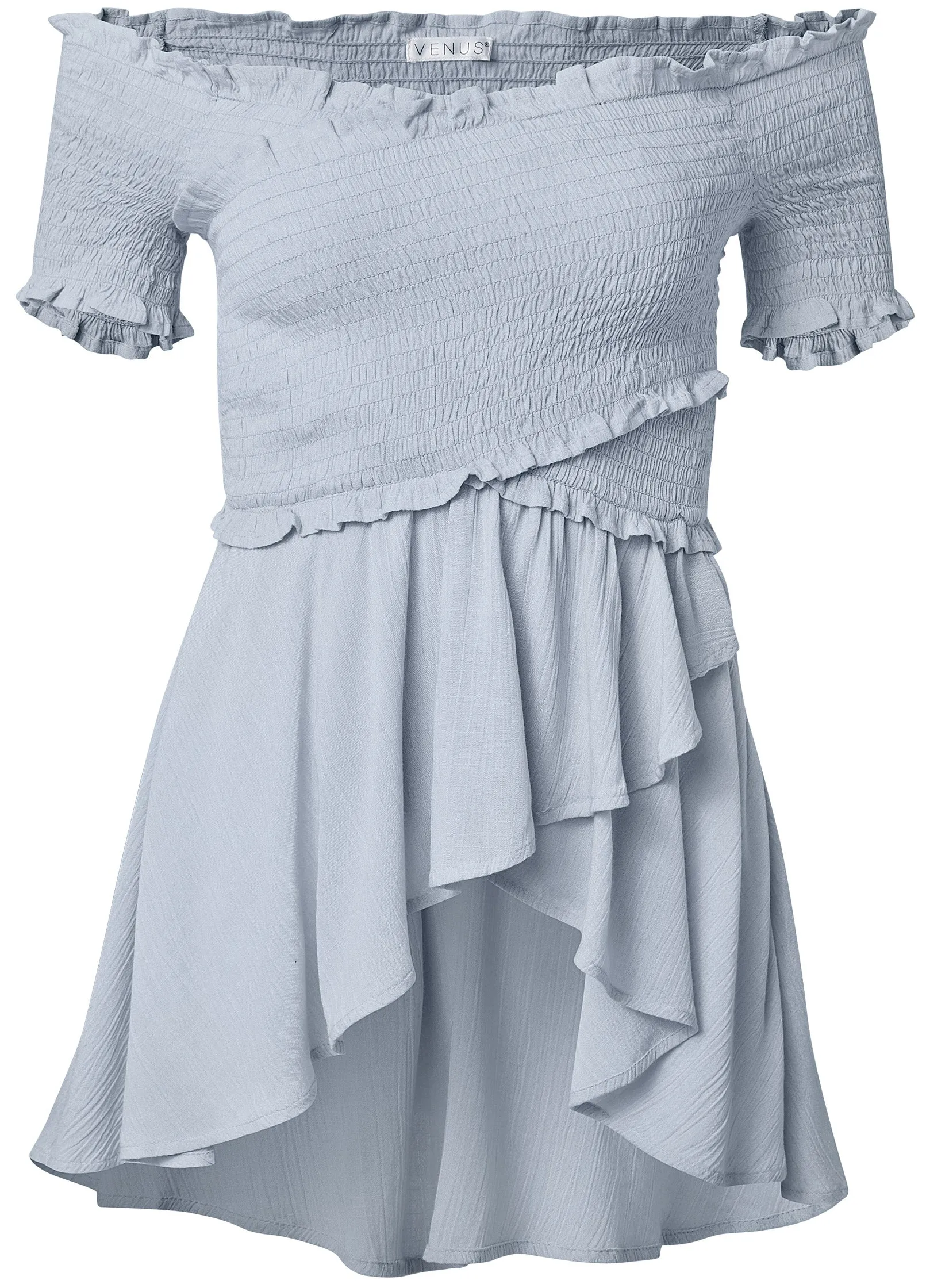 Smocked Babydoll Top - Light Blue