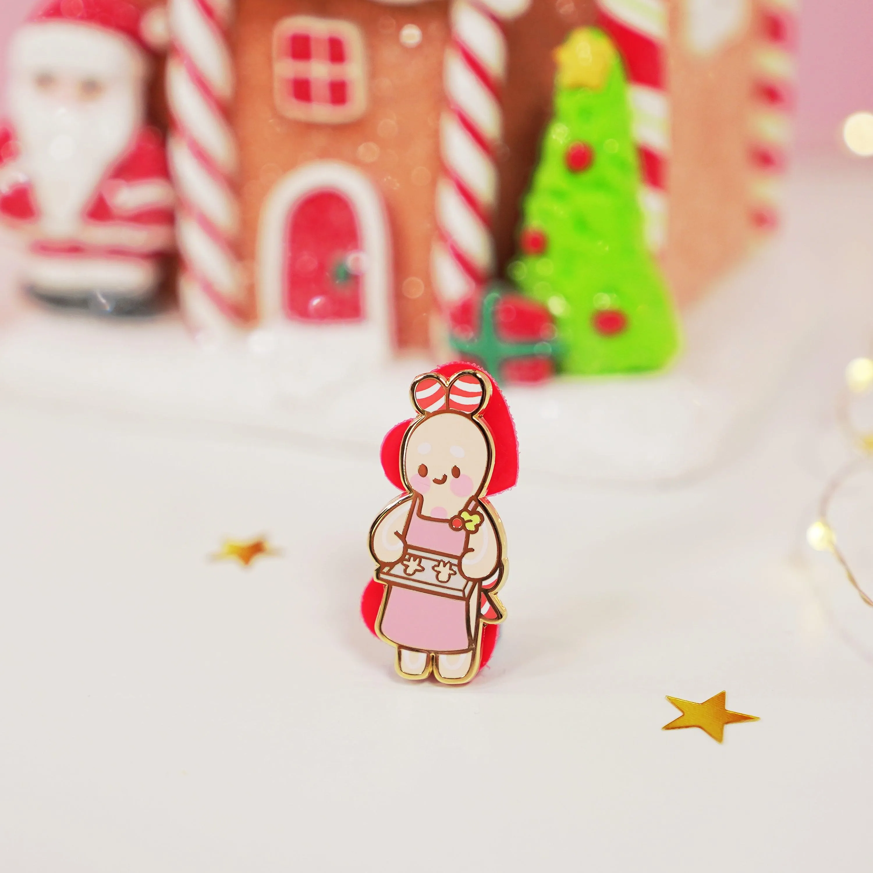 Spice the Gingerbread Baker Enamel Pin | Kawaii Christmas Accessory | Candy Cane Academy Collection