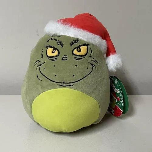 Squishmallows 8" Grinch in Santa Hat Plush