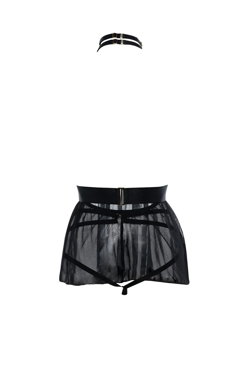 Strapped Babydoll and Open Panty Set