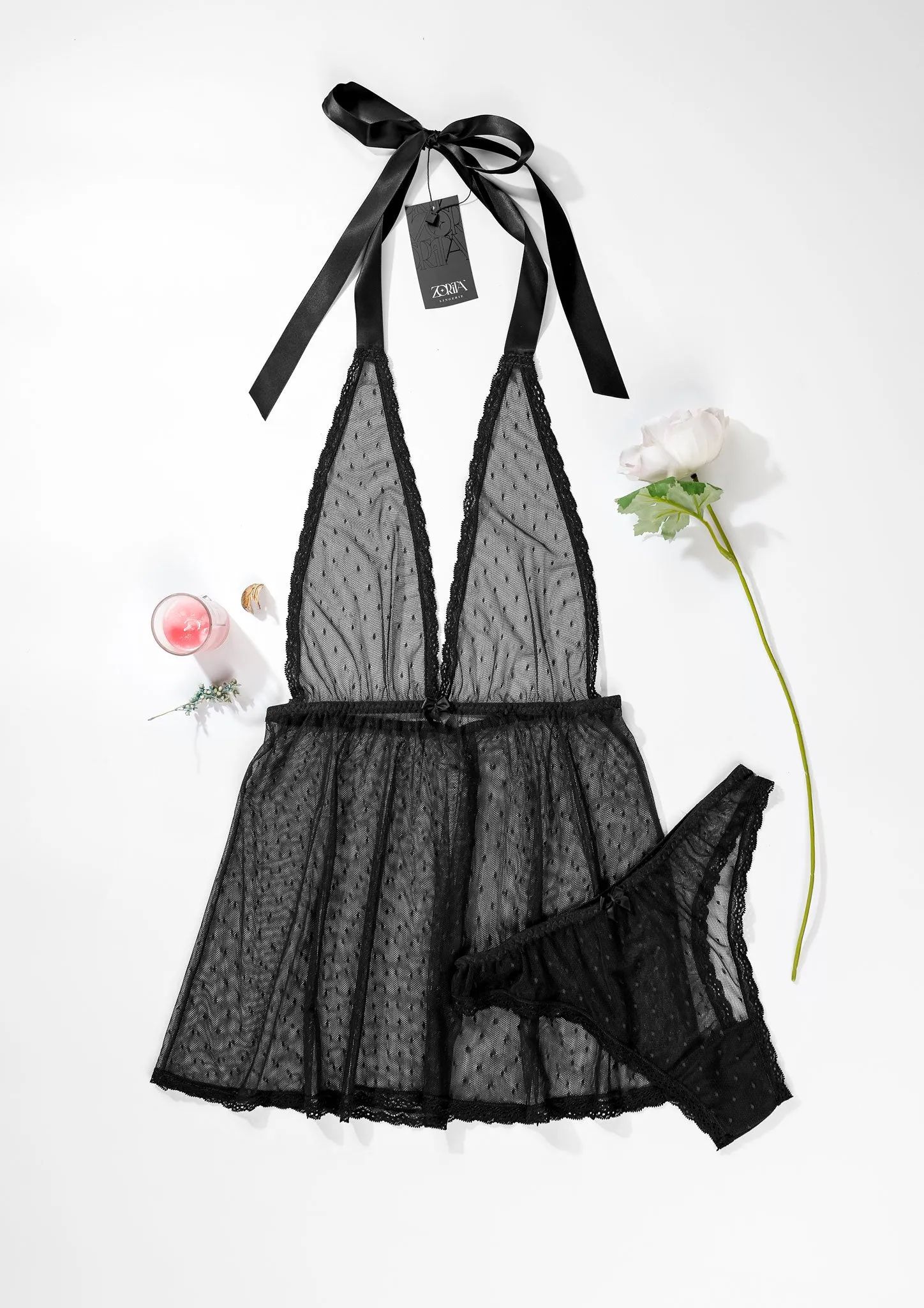 Stretch Mesh Babydoll 4357