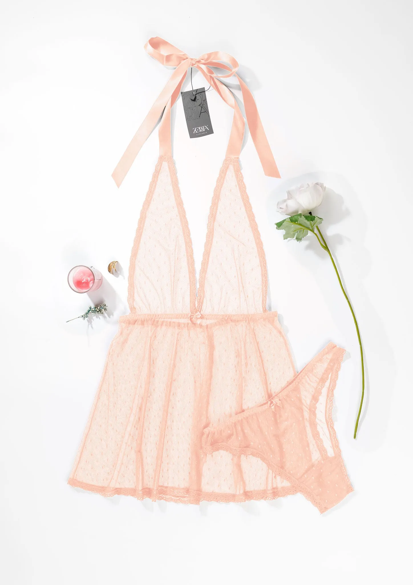 Stretch Mesh Babydoll 4357