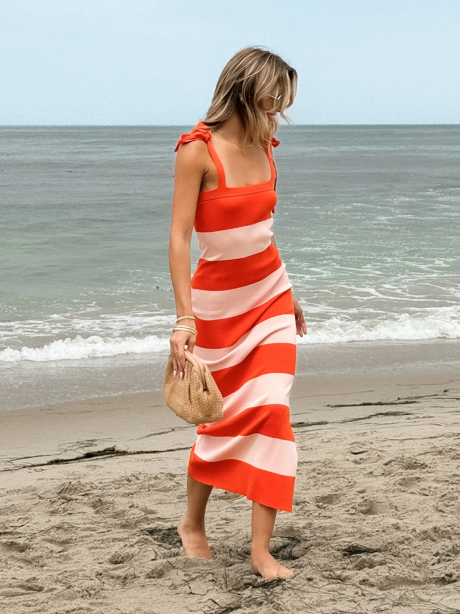 Tangerine Skies Knit Midi Dress - Final Sale