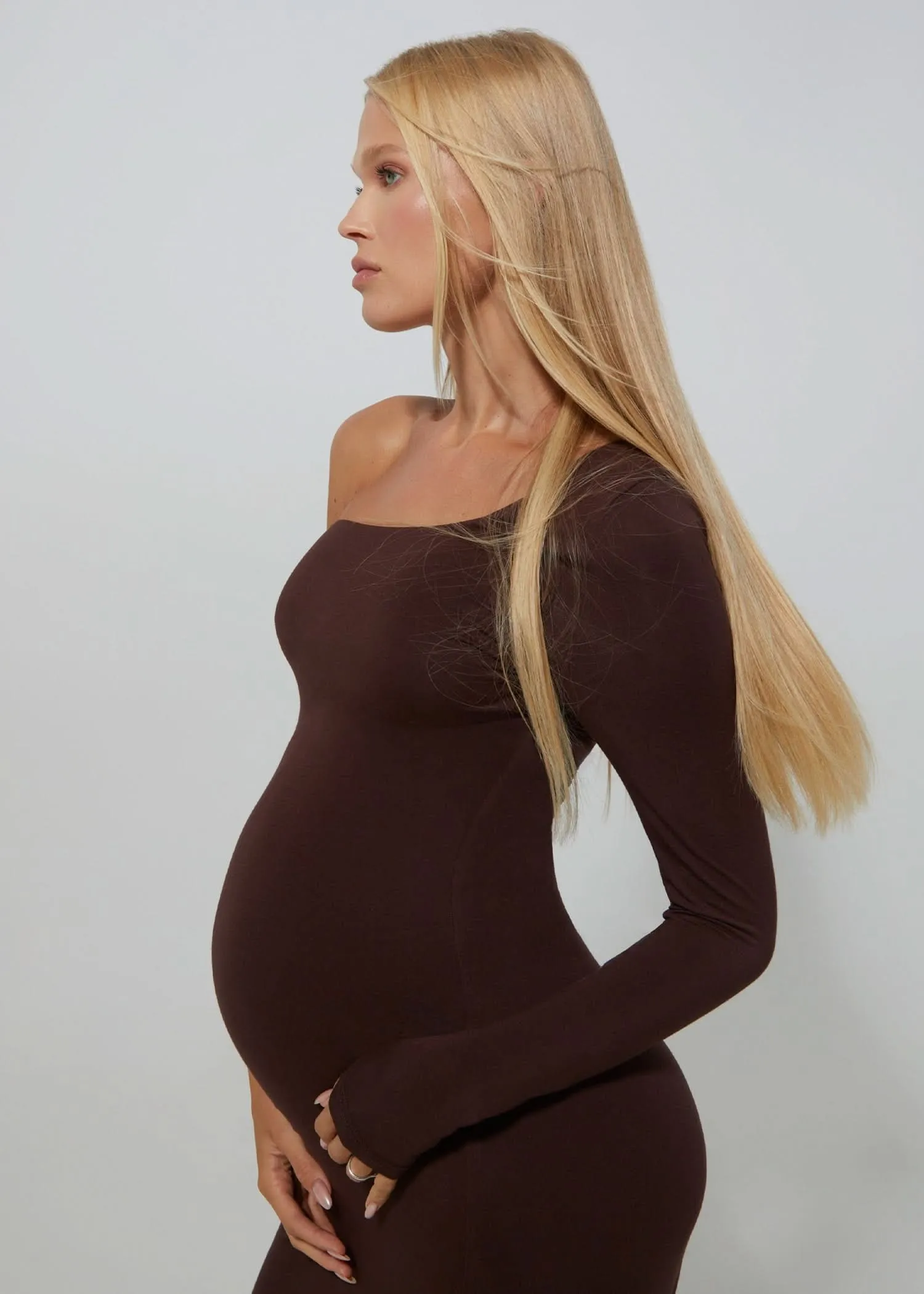 The One Shoulder Evening Maternity Dress