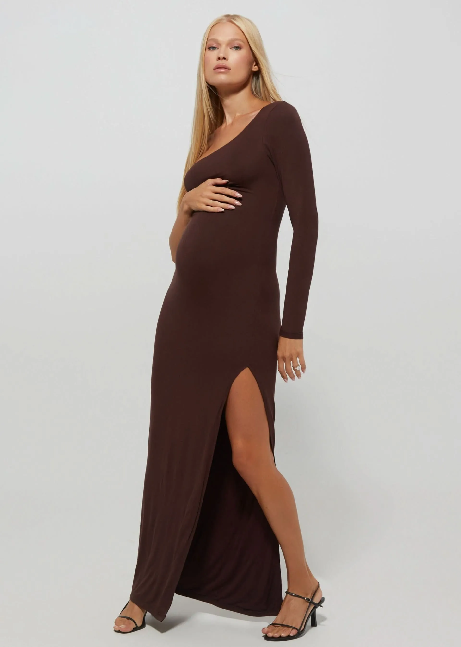 The One Shoulder Evening Maternity Dress