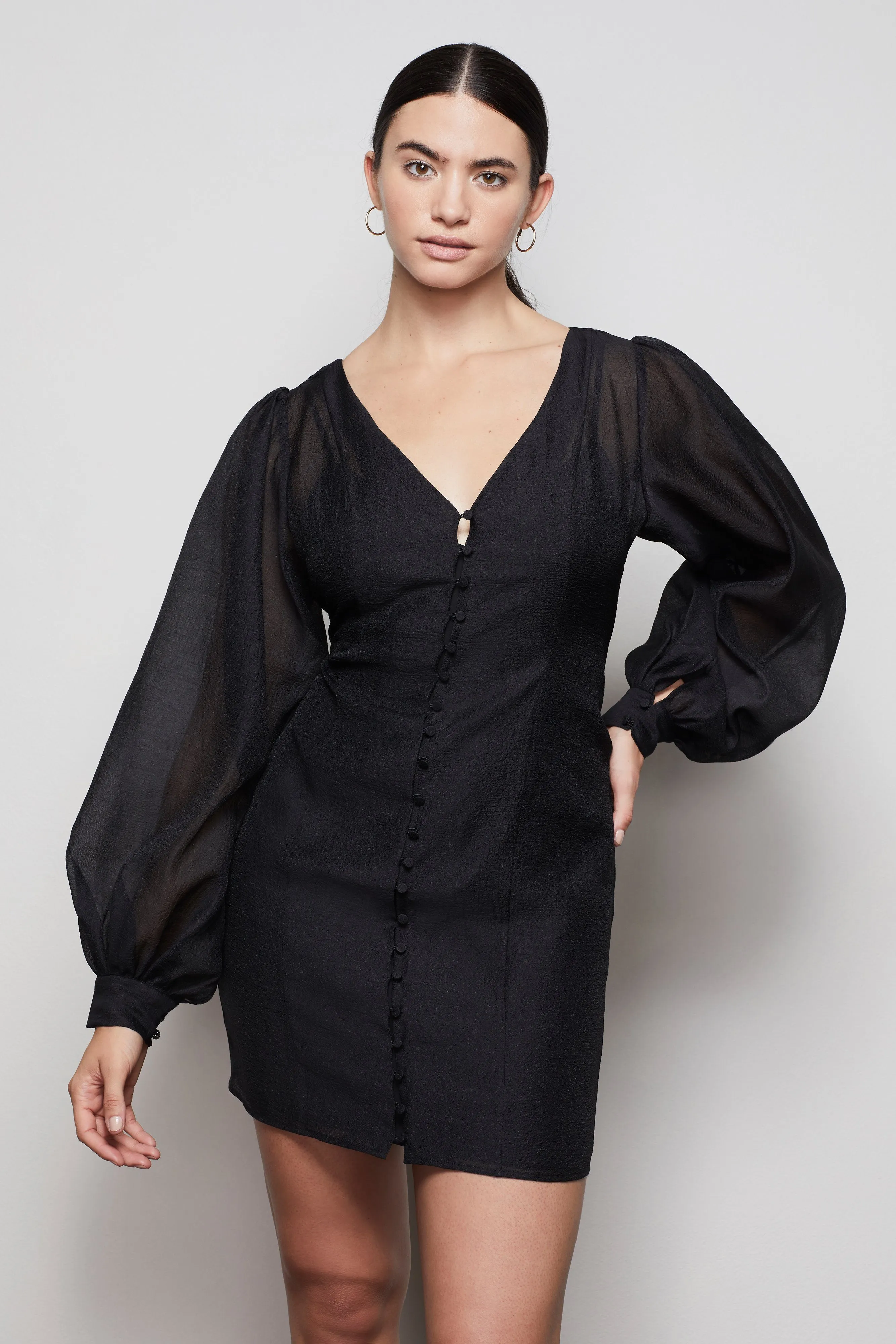 THE ORGANZA MINI DRESS | BLACK001
