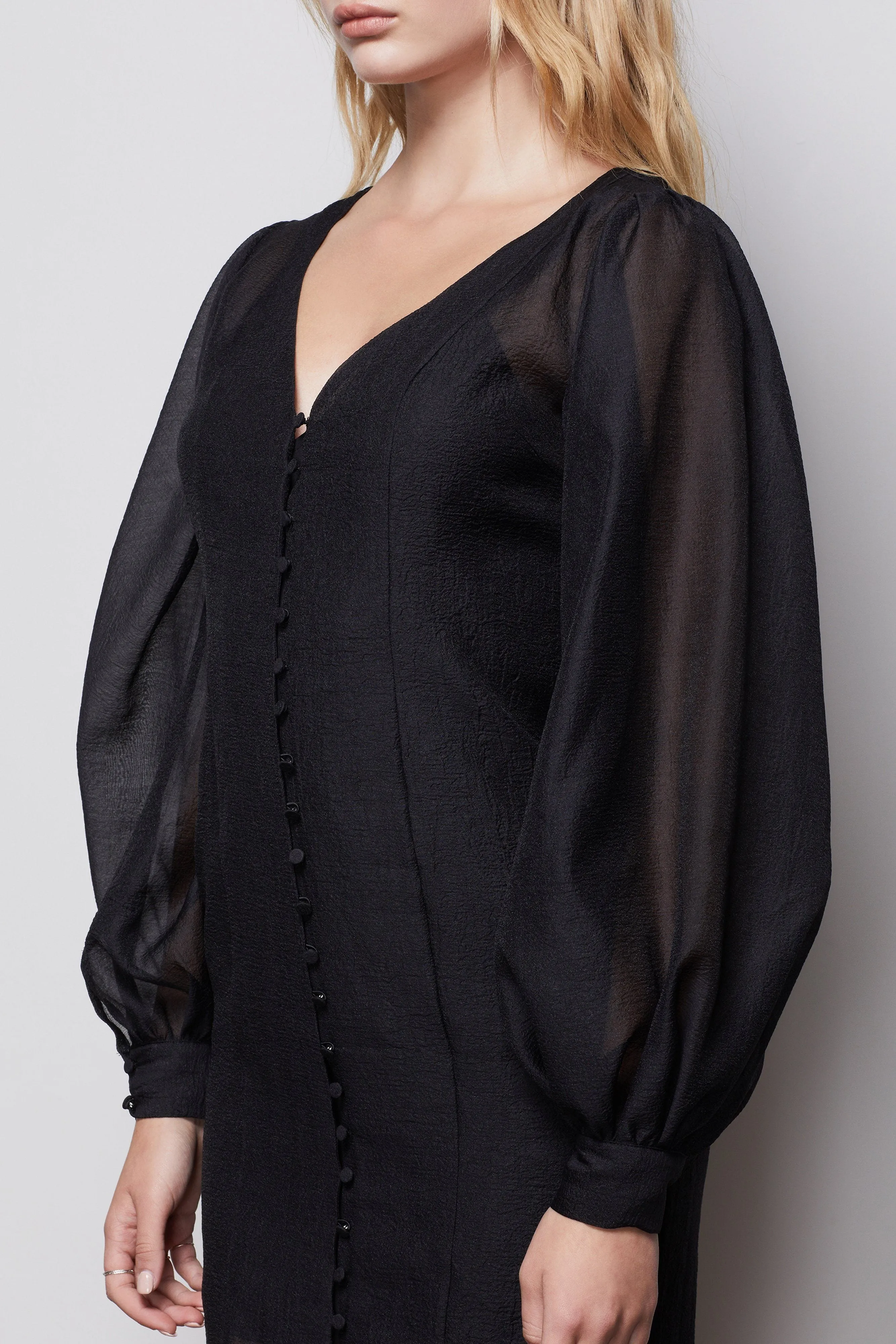 THE ORGANZA MINI DRESS | BLACK001