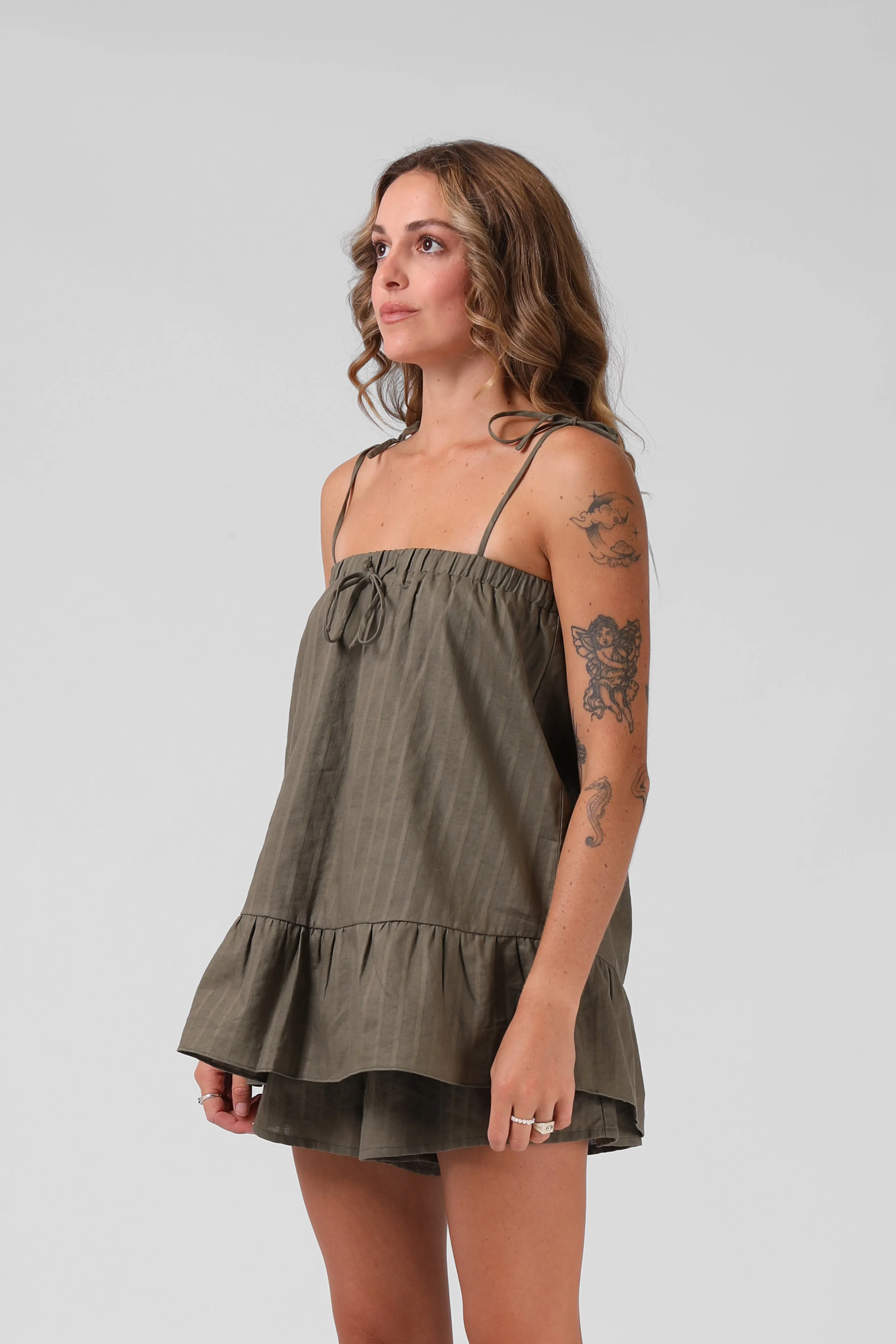 Tilly Top - Olive Textured