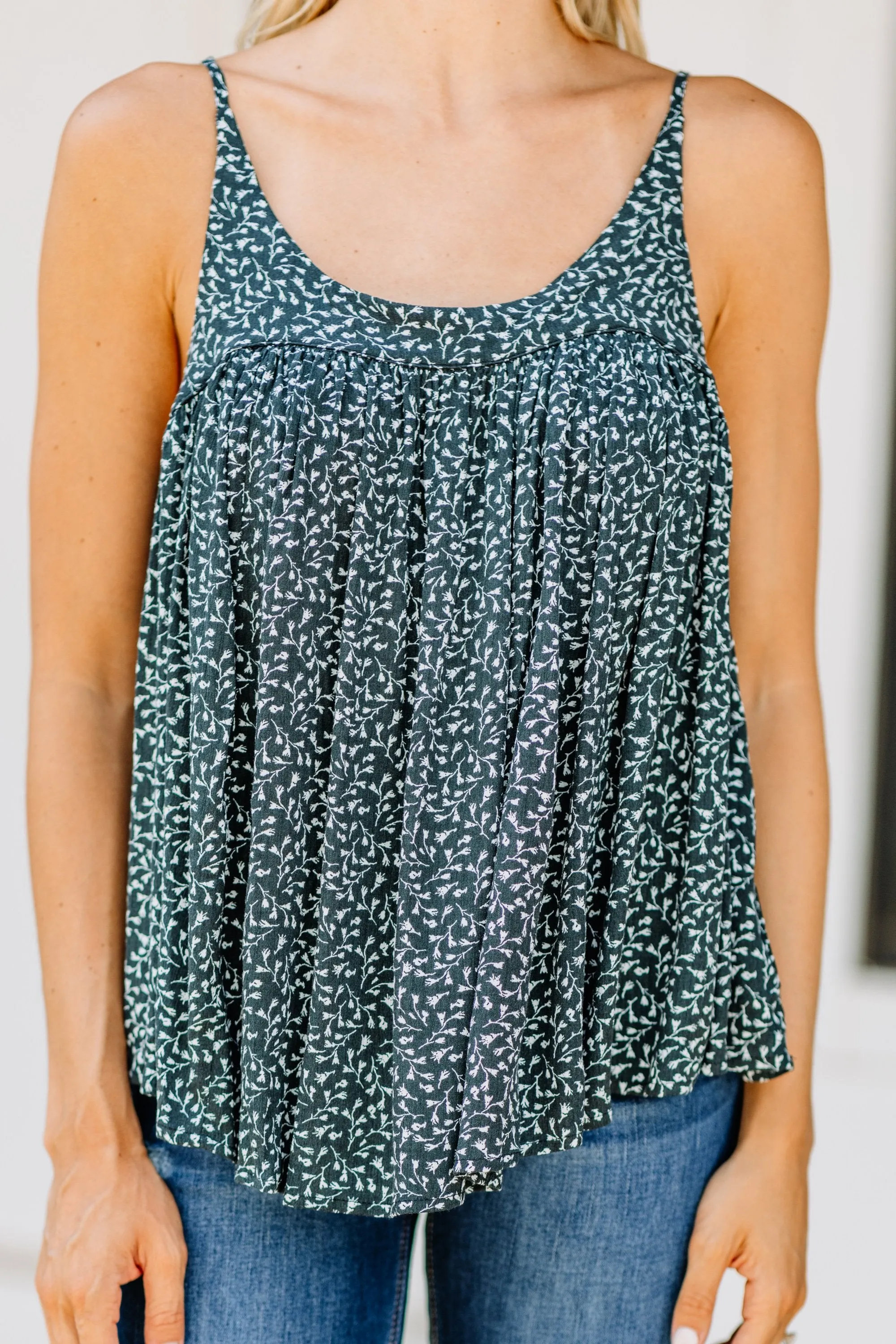 Unique Experiences Black Floral Tank