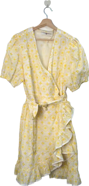 V by Very Yellow Floral Wrap Dress Size 20