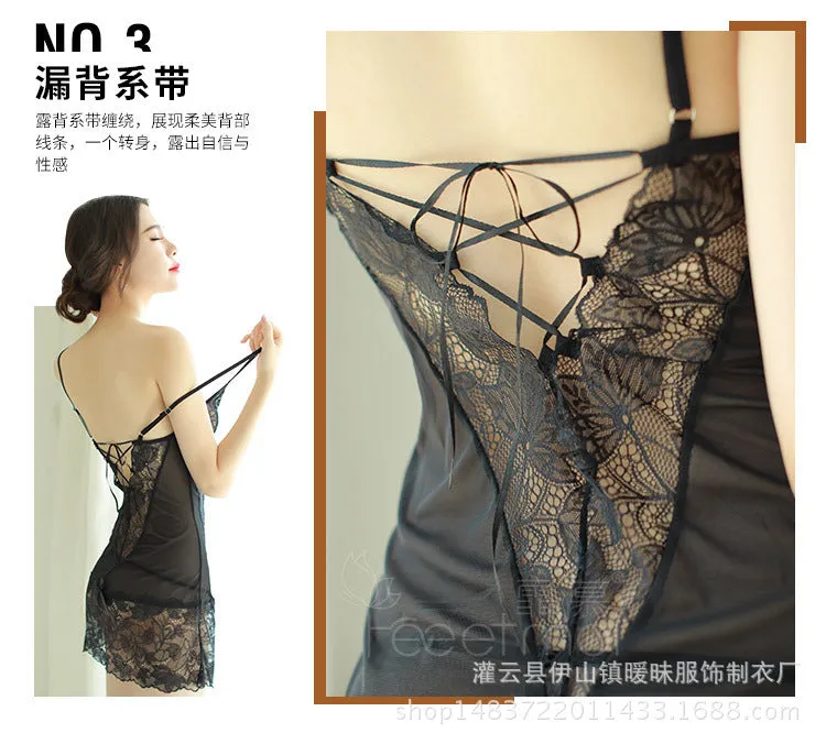 VenusFox Sexy Lingerie Ladies Style Bellyband Uniform Adult Temptation Suit Mesh See-through Clothing Sexy Lingerie