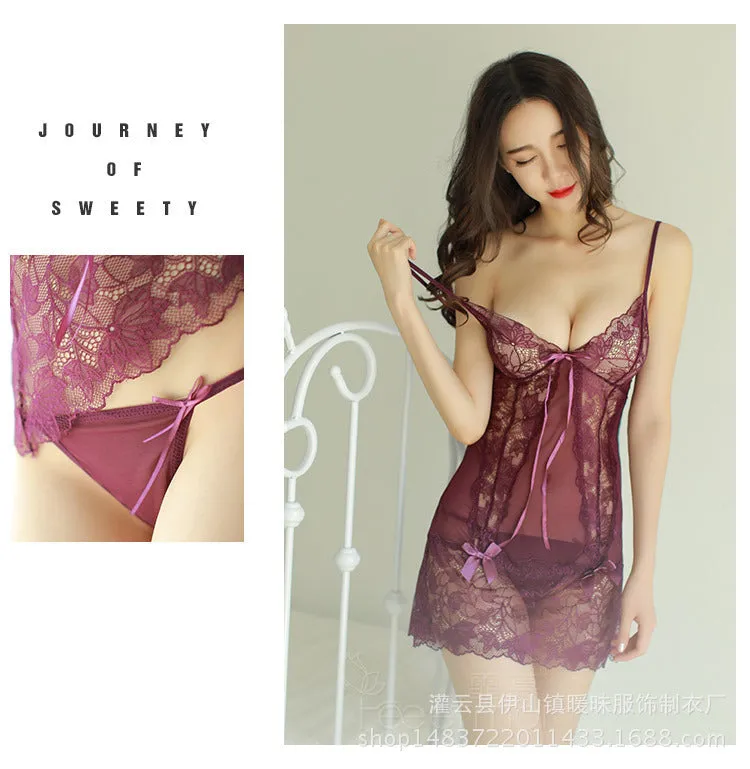 VenusFox Sexy Lingerie Ladies Style Bellyband Uniform Adult Temptation Suit Mesh See-through Clothing Sexy Lingerie