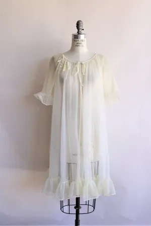 Vintage 1960s Yellow Babydoll Peignoir