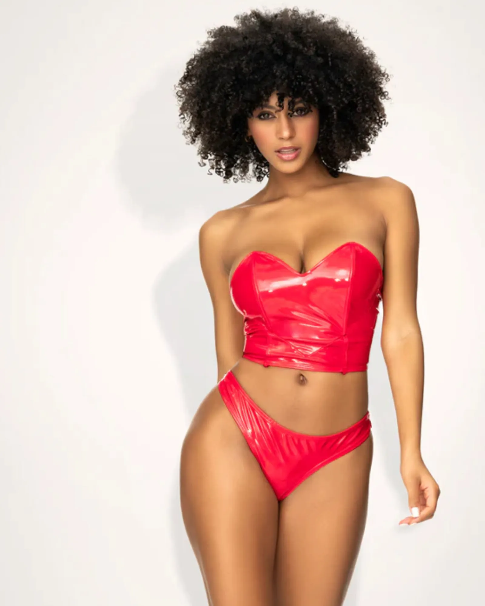 Vinyl Two Piece Set W/ Detachable Skirt