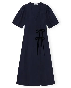 Viscose Twill Wrap dress Sky Captain