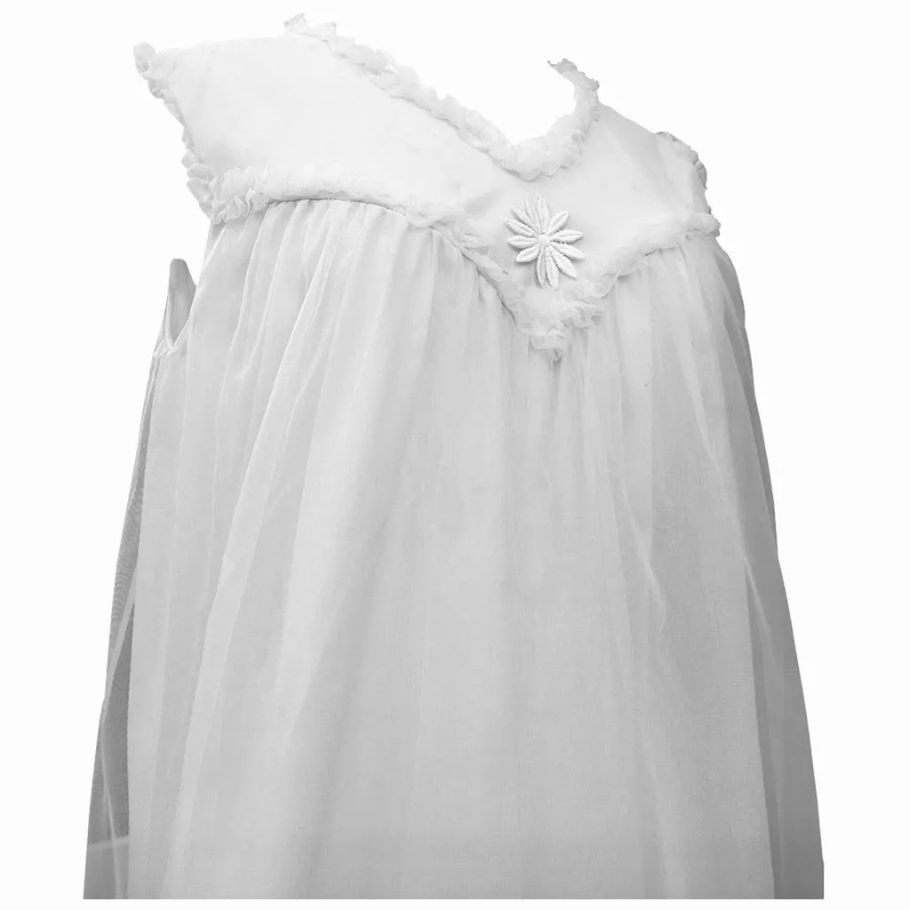 White layered nylon vintage 1960s unworn babydoll nightie