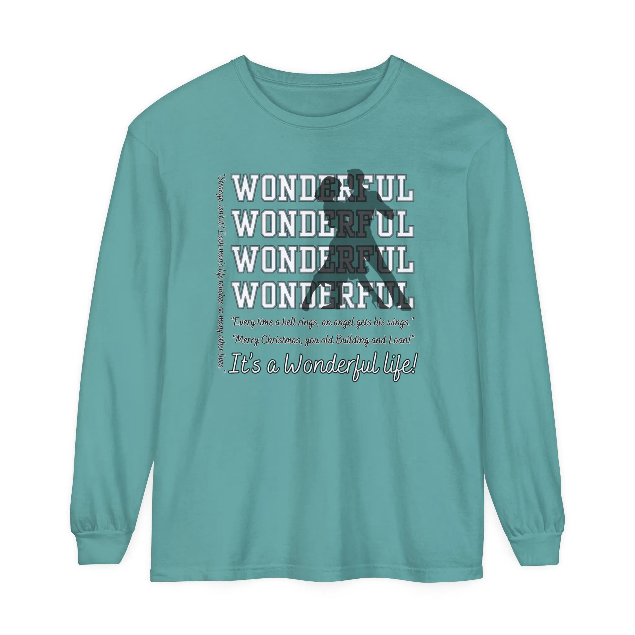 Women's Comfort Colors Long Sleeve Tee: Christmas Movie Inspired by 'It's a Wonderful Life'!