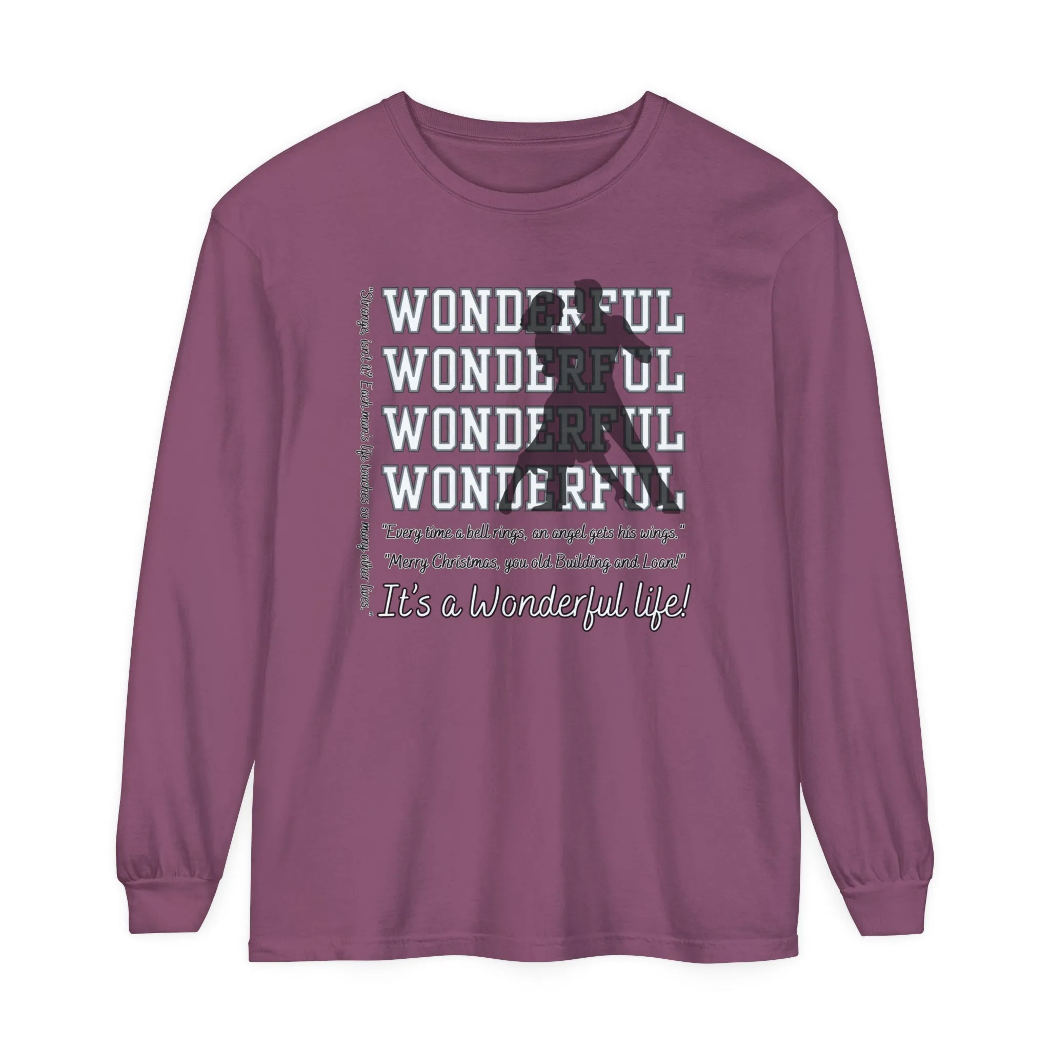 Women's Comfort Colors Long Sleeve Tee: Christmas Movie Inspired by 'It's a Wonderful Life'!