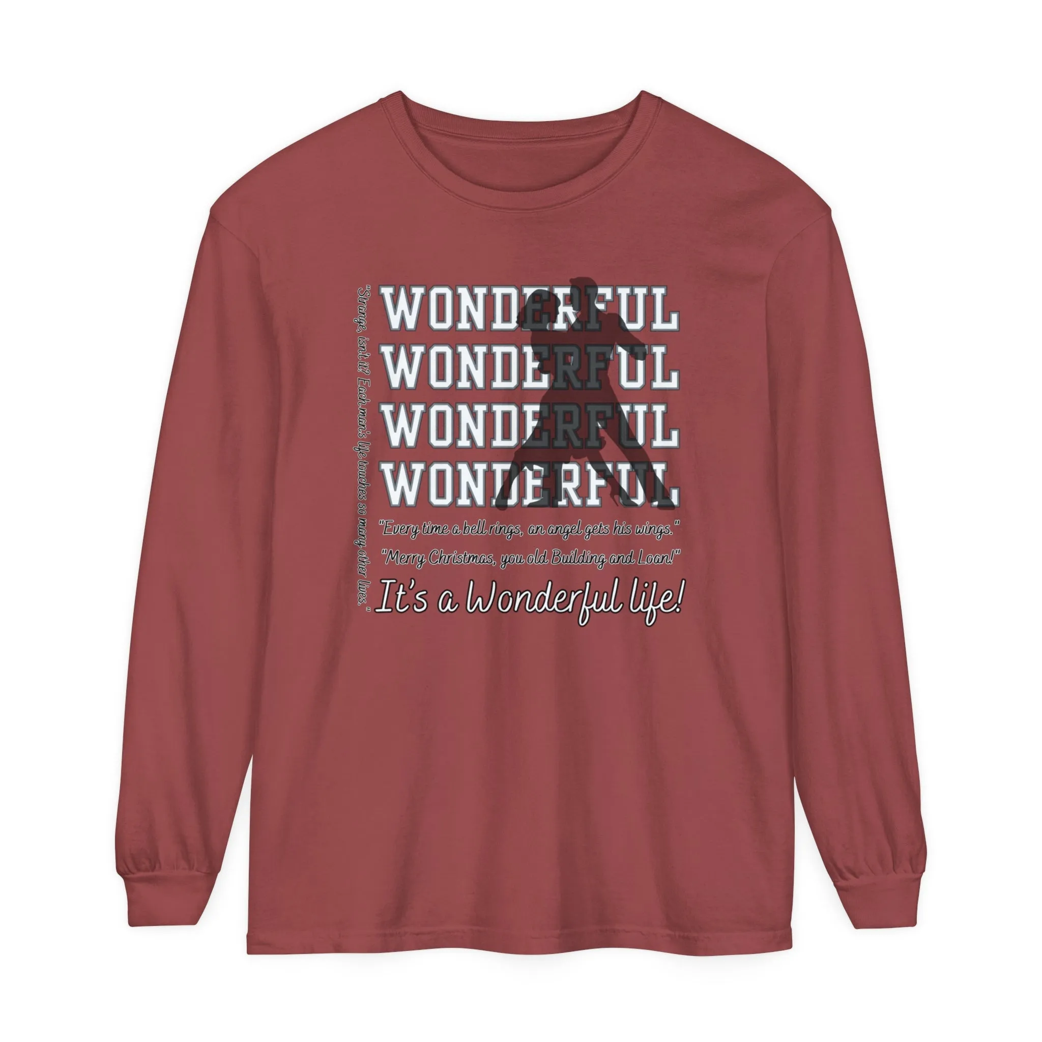 Women's Comfort Colors Long Sleeve Tee: Christmas Movie Inspired by 'It's a Wonderful Life'!