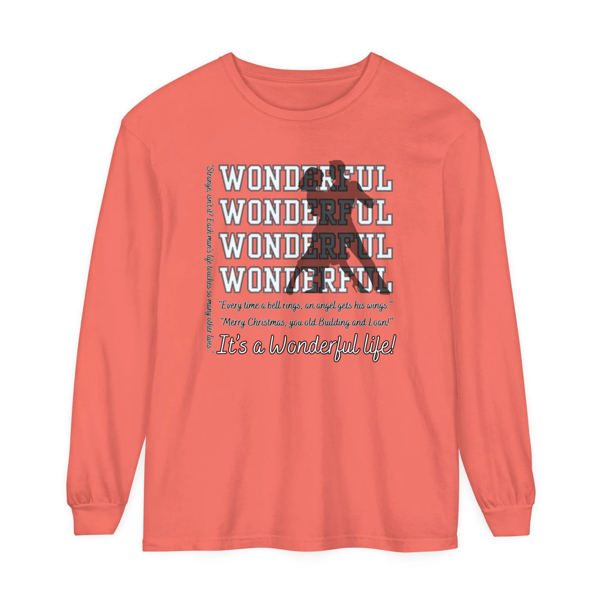 Women's Comfort Colors Long Sleeve Tee: Christmas Movie Inspired by 'It's a Wonderful Life'!