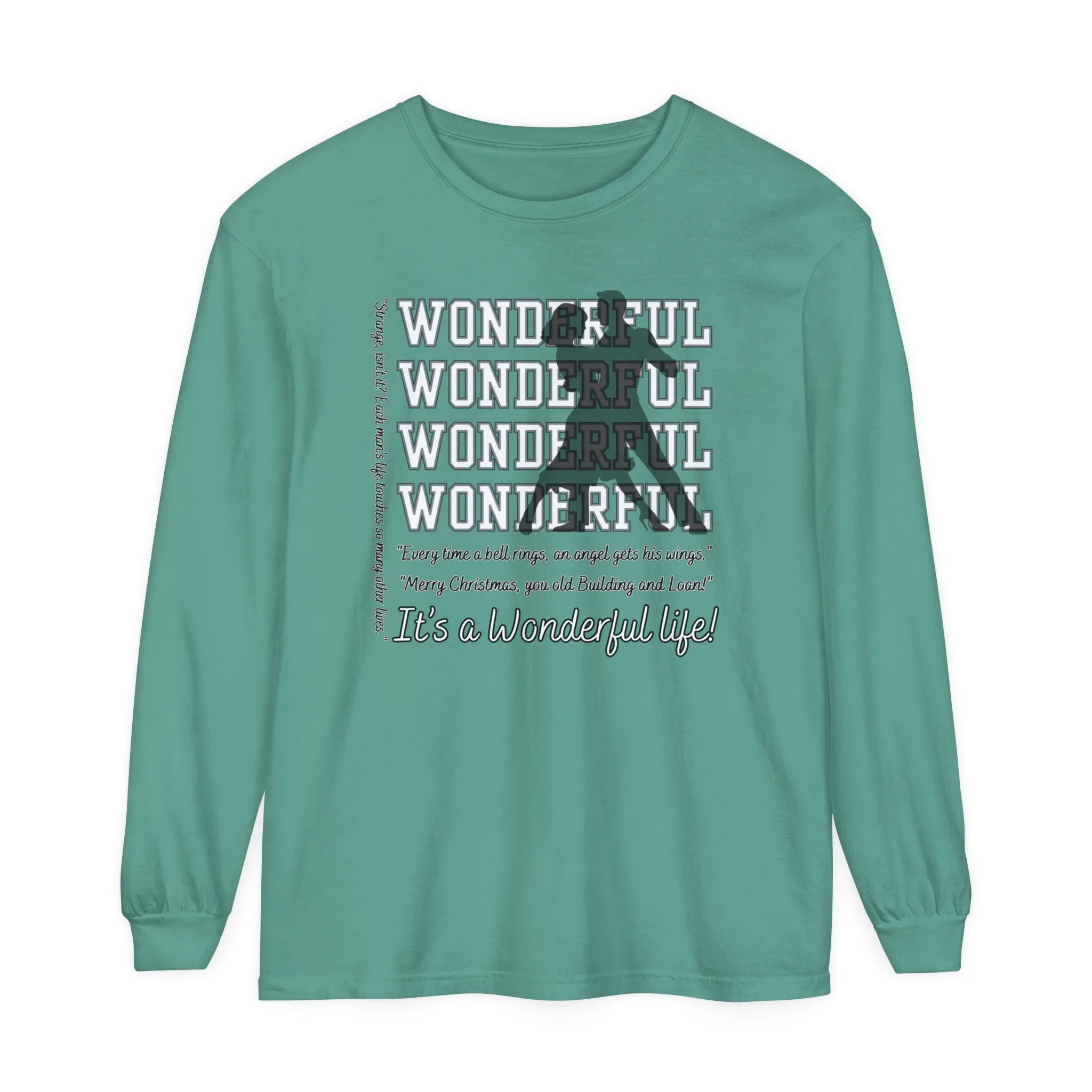 Women's Comfort Colors Long Sleeve Tee: Christmas Movie Inspired by 'It's a Wonderful Life'!