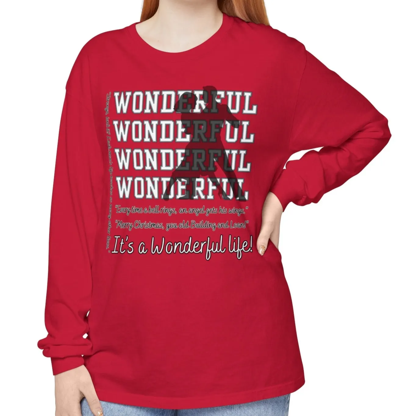 Women's Comfort Colors Long Sleeve Tee: Christmas Movie Inspired by 'It's a Wonderful Life'!