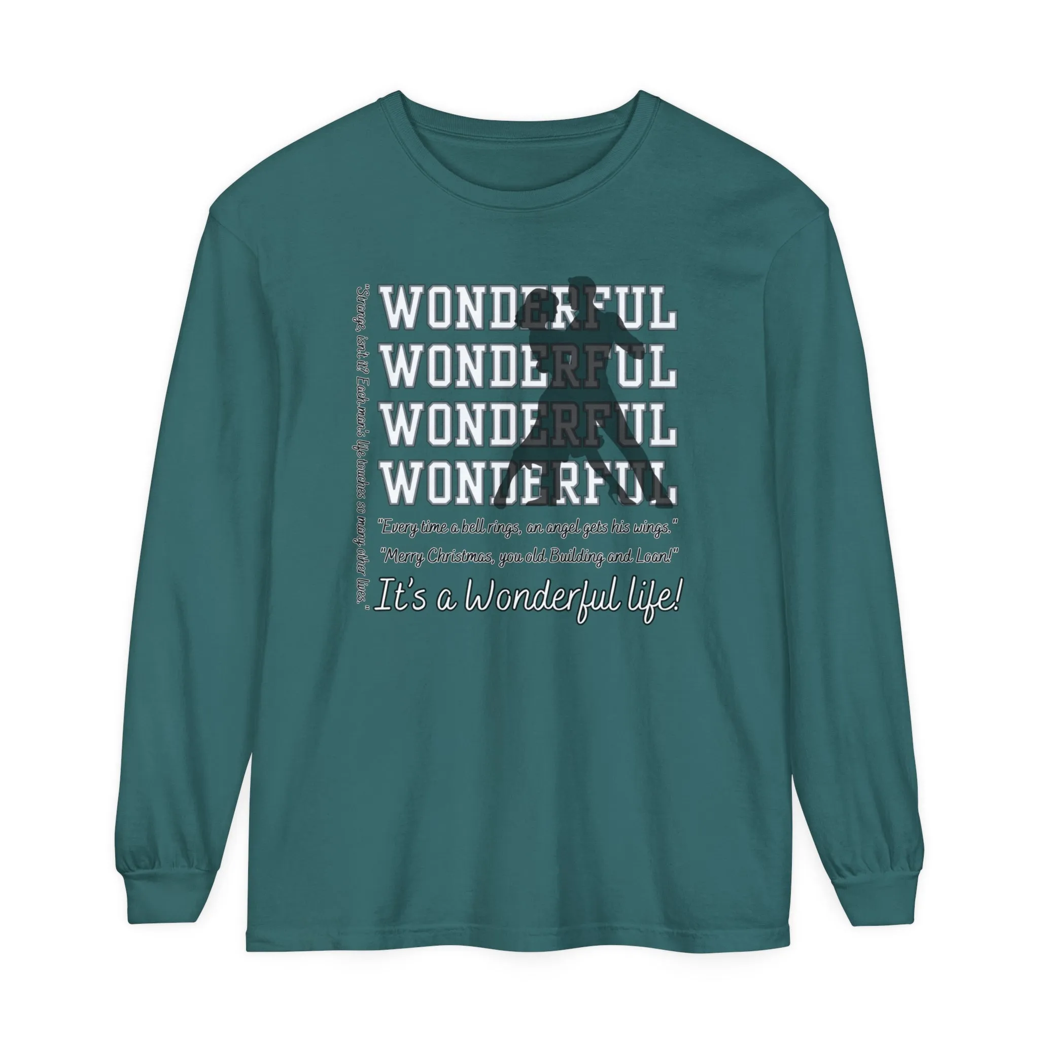 Women's Comfort Colors Long Sleeve Tee: Christmas Movie Inspired by 'It's a Wonderful Life'!