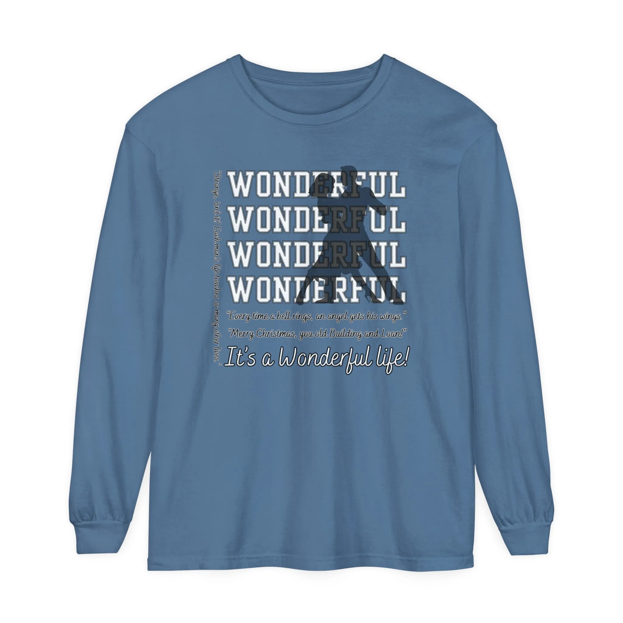 Women's Comfort Colors Long Sleeve Tee: Christmas Movie Inspired by 'It's a Wonderful Life'!