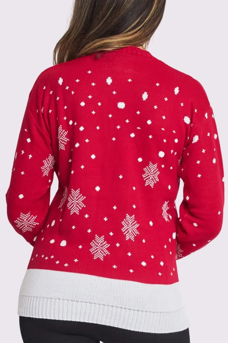 Womens Smiling Rudolph XMAS Jumper